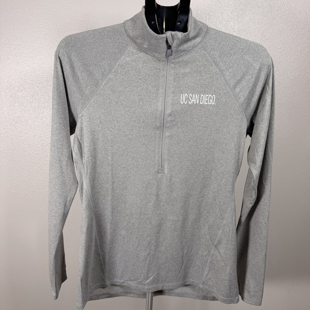 UNDER ARMOUR 1/2 ZIP JACKET SWEATSHIRT WOMENS MEDIUM FLEECE MOCK NECK TOP‎